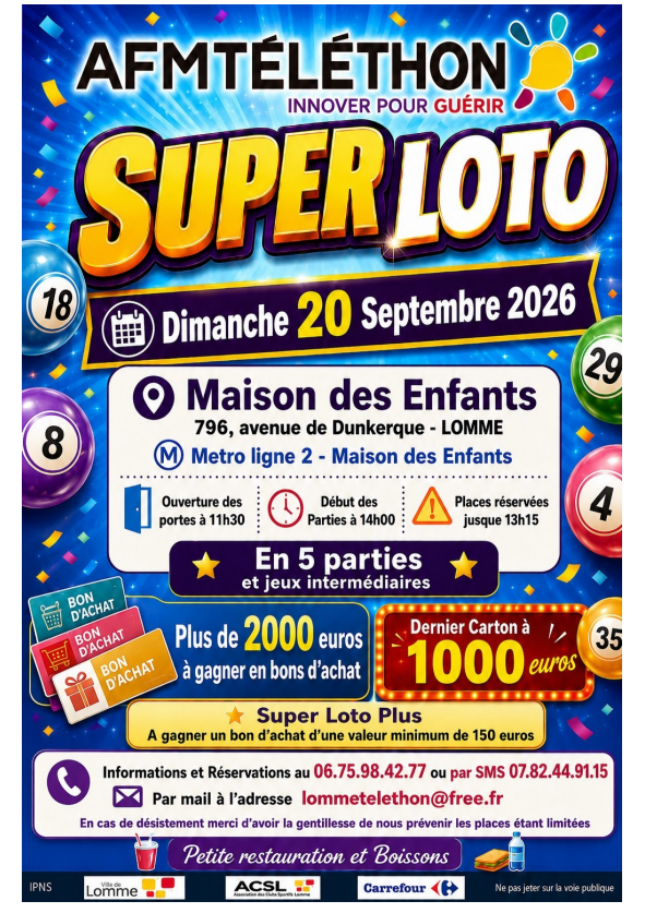 Super Loto au profit du Téléthon
