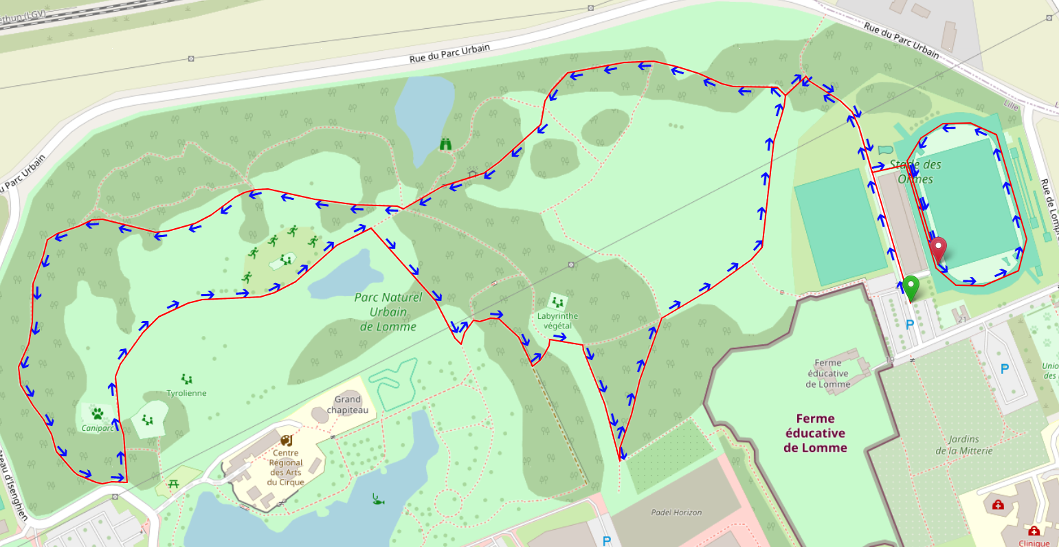 Parcours de la randonnée et de la marche nordique