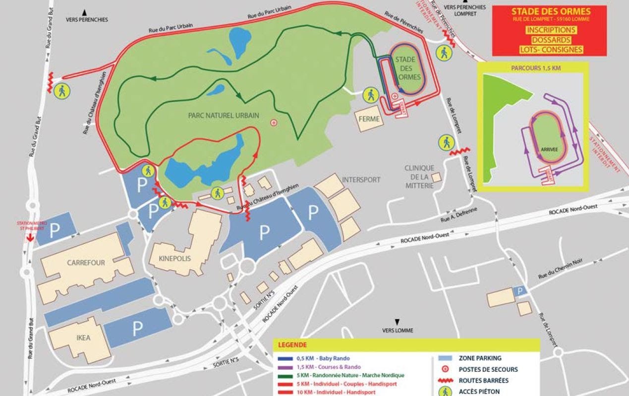 Plan des courses et parkings